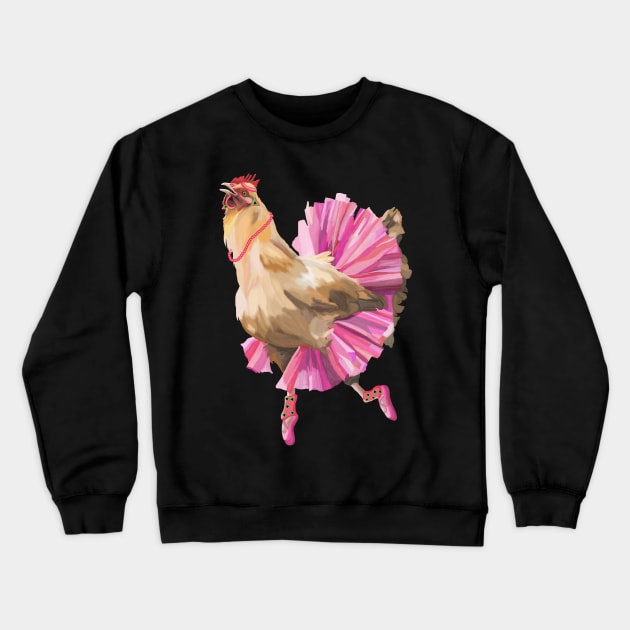 Fashionable 80's Chicken Crewneck Sweatshirt by Art by Deborah Camp